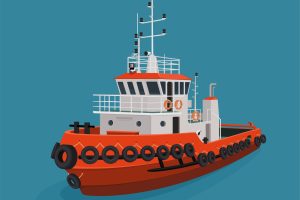 Illustration eines Schleppers, Symbolbild (Foto: freepik, ruparasa) - Innovativer Treibstoff: Elektro-Schiff fährt mit Ammoniak