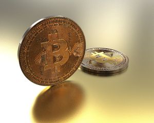 Coin with Bitcoin imprint