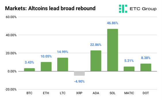 Markets: Altcoins lead broad rebound