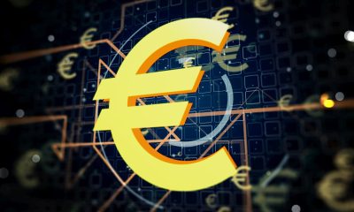 Gelbes Euro-Zeichen auf dunklem Hintergrund - Inflation Eurozone aktuell Februar 2024 (Foto: Freepik, pixelshunter)