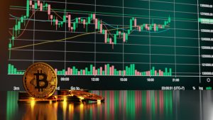 Bitcoin Münze vor Chart - Bitcoin Prognose Update