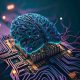 Illustration eines Gehirns auf einer Computerplatine als Symbol für Künstliche Intelligenz (Foto: freepik, AngrySun)