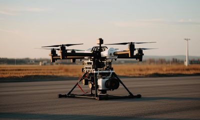 Drohne auf einer Flughafen-Landebahn (Foto: Freepik, vusal3d)