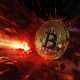 Bitcoin-Münze inmitten einer Explosion (Foto: freepik, lelia_milaya)