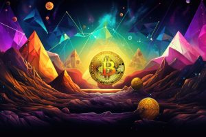 Goldene Bitcoin-Münze in einer virtuellen Landschaft (Foto: Freepik, Stitch) - Bitcoin Prognose Update – geheime Krypto-Pläne enthüllt!