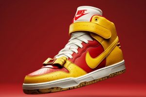 Gelb-roter Schuh mit Nike-Logo (Symbolbild, Foto: Freepik, Tryona) - Nike Aktie: trotz Turbulenzen eine solide Investition mit Wachstumschancen