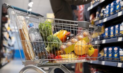 Einkaufswagen mit Lebensmitteln in einem Supermarkt (Foto: freepik, freepik)