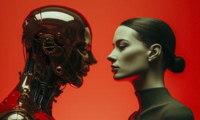 Humanoider Roboter und Frau Gesicht an Gesicht ohne Mimik (Foto: Freepik)