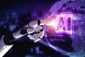 Roboterarm zeigt auf digitalen Globus mit Aufschrift AI (Foto: Freepik, Frolopiaton Palm) - KI bei Kreditvergabe: Künstliche Intelligenz in Banken kann schädlich sein